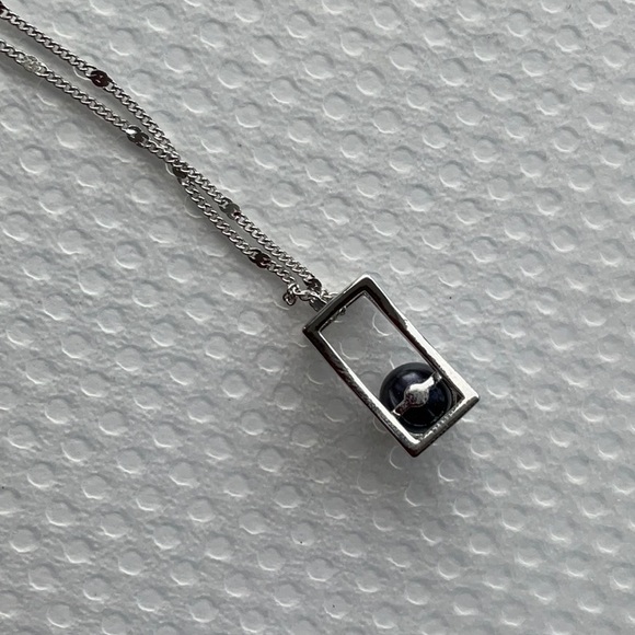 NWOT 7-8mm AA Quality Freshwater Cultured Pearl Pendant in Athena Black - Picture 4 of 11